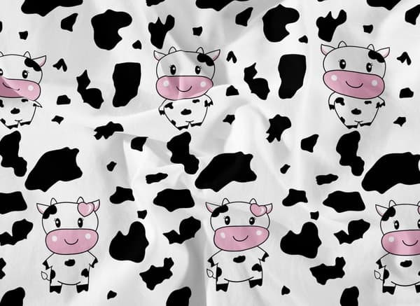 Sengetæppe i bomuld 140x200 Happy Cow