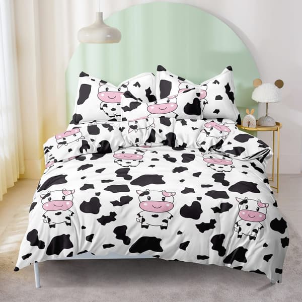 Sengetæppe i bomuld 140x200 Happy Cow