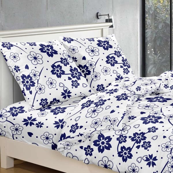 Sengetæppe i bomuld 160x200 blomster