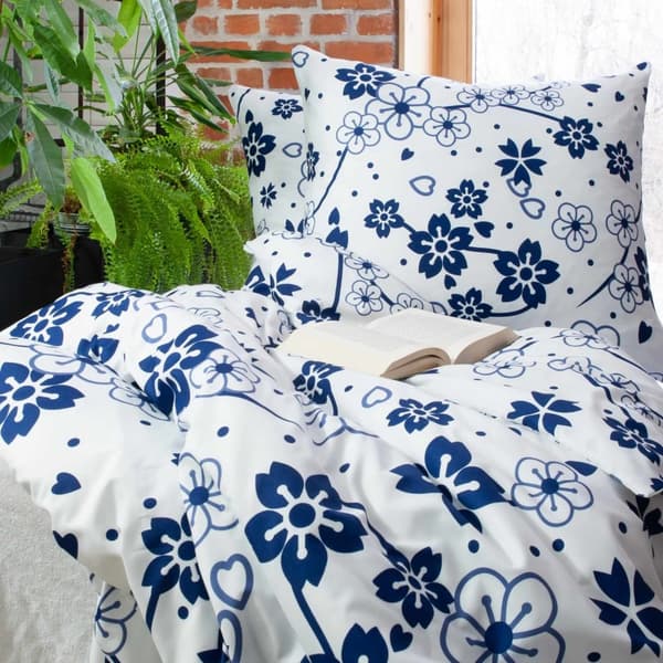 Sengetæppe i bomuld 160x200 blomster