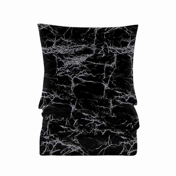 Bomuldssengetøj 200x200 sort marmor