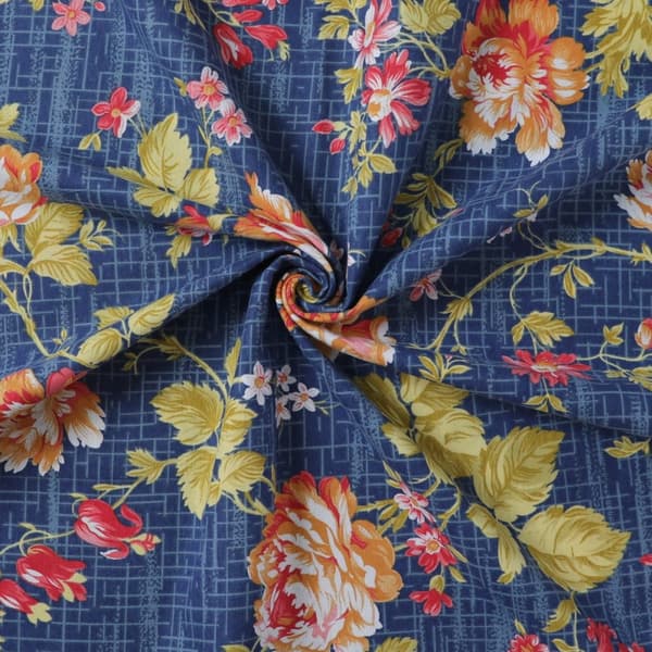 Flannel sengetøj 200x220 bomuldsblomster