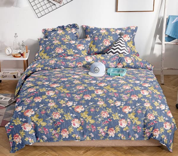 Flannel sengetøj 200x220 bomuldsblomster