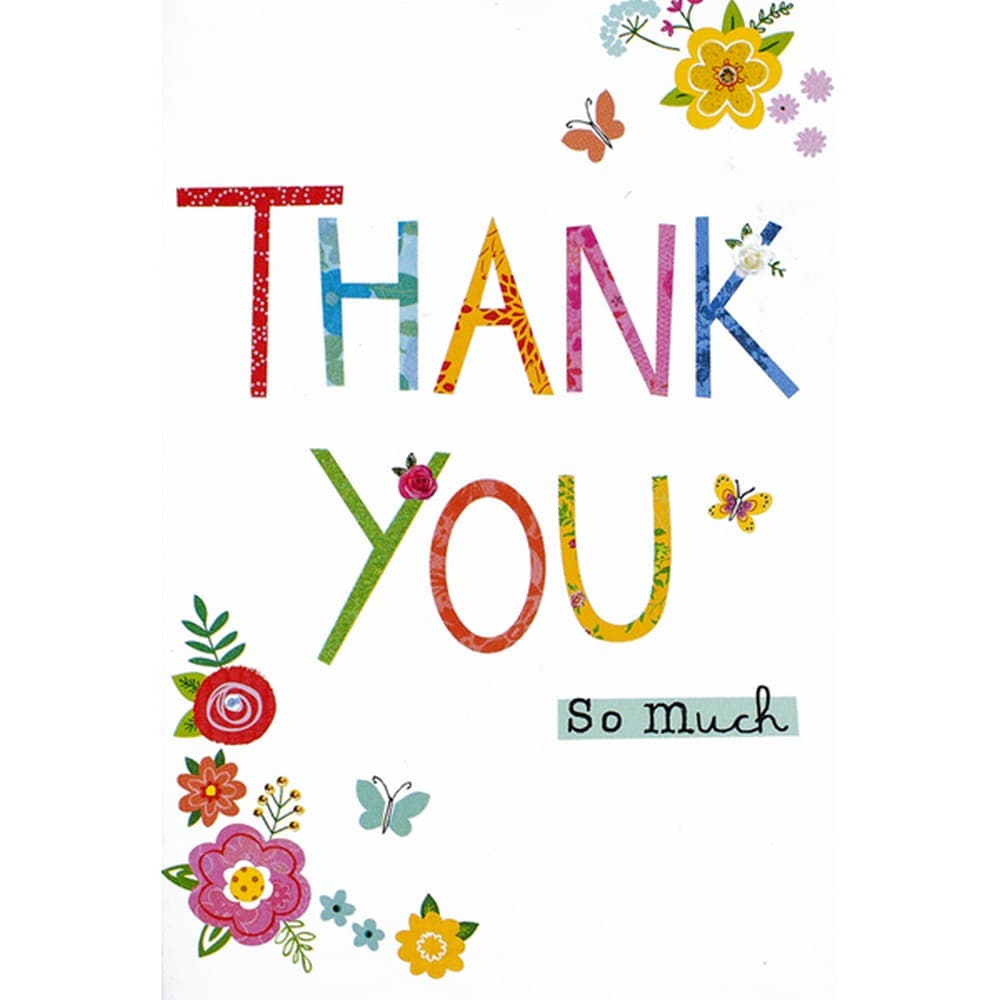 Simon Elvin Open Thank You Individually Wrapped Cards (Pack Of 12)