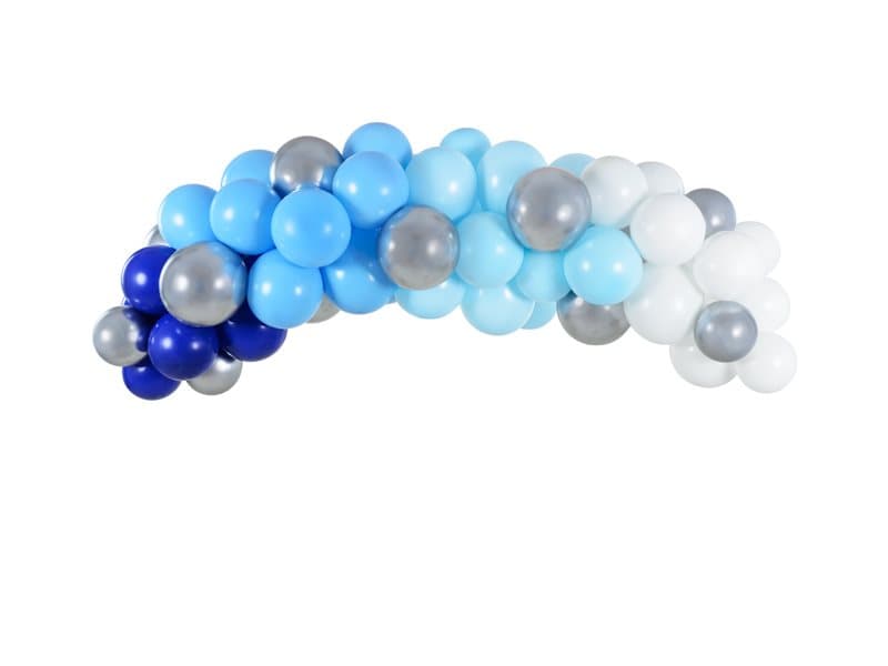 Ballongbåge Blå/vit/silver, 2 m.