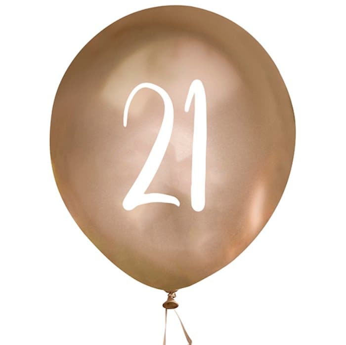 Ballonger Guld 21år, 5st