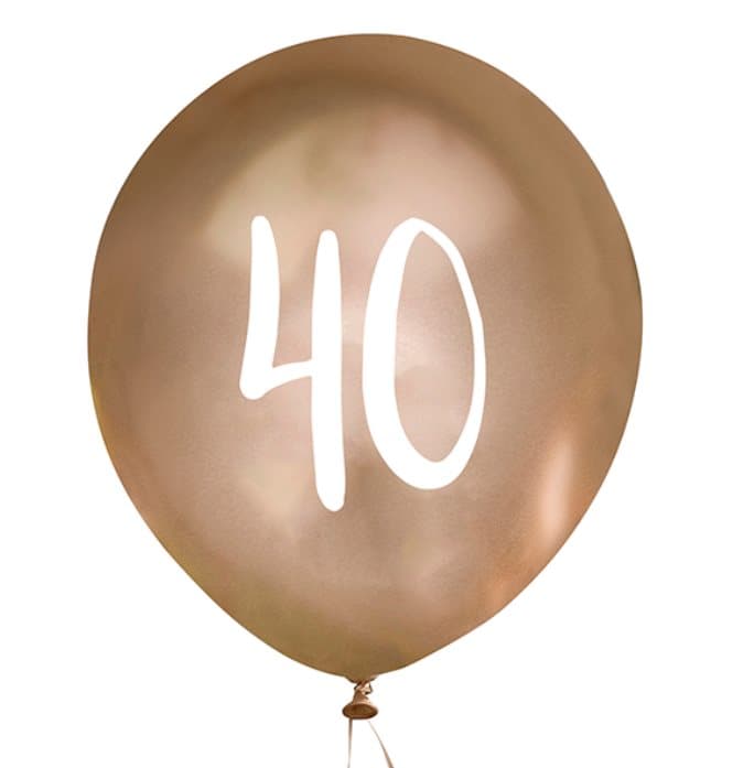 Ballonger Guld 40år, 5st