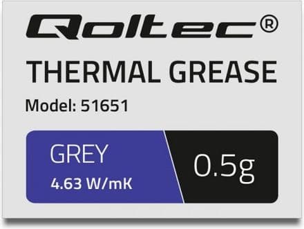 Qoltec 51651, 4,63 W/m·K, Harmaa, 0,0087 °C/W, 0,5 g, 1 kpl