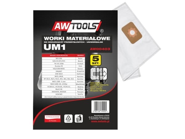 AWTOOLS MIKROVOVNSPOSER sett med 5 stk. UM1, GAS35/VC3011L/VC3510L/VC3511L