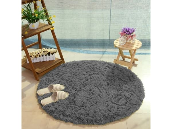 Strado Rundt teppe Shaggy Strado 90x90 GreyNight (Grå), universal