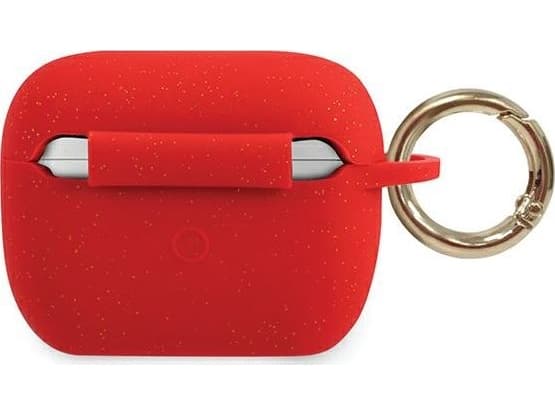 Guess GUACAPSILGLRE Silikonglitter beskyttelsesdeksel for AirPods Pro rød