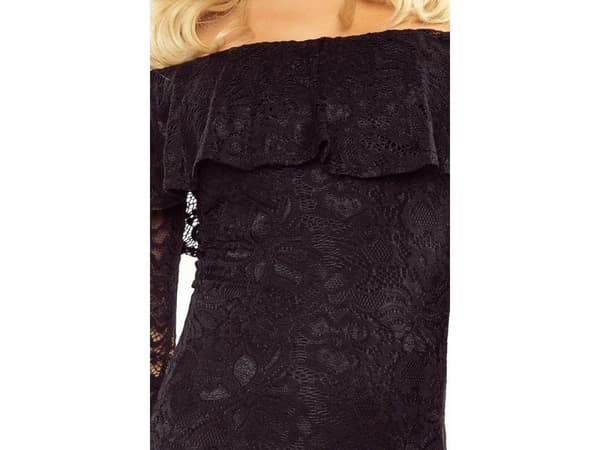 Morimia blondekjole - spansk med lange ermer MM 021 svart, XL