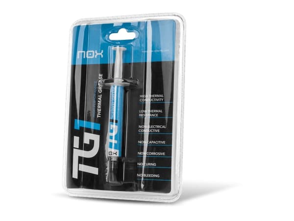 NOX TG-1, lämpötahna, 2,5 W/mK, 3,69 g/cm³, harmaa, 850 poise, -30 - 240 °C