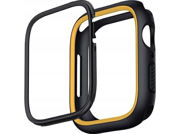 UNIQ Moduo kotelo Apple Watch Series 4/5/5/6/7/8/SE 40/41mm musta-sinappi/yönsinappi-sinappi
