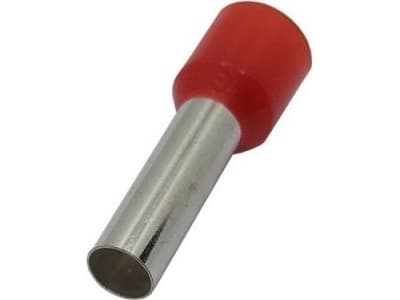 Hismart Presset isolert spiss for 16mm2/5AWG ledning, kobber, rød, 100 stk.