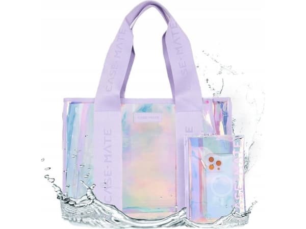 Case-Mate Case-Mate Soap Bubble Beach Tote with Phone Pouch - Wodoodporna torba plażowa na ramię z etui na telefon (Iridescent)