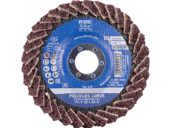 Felt grinding disc PFERD Curve PVL-R 125 A 180 M