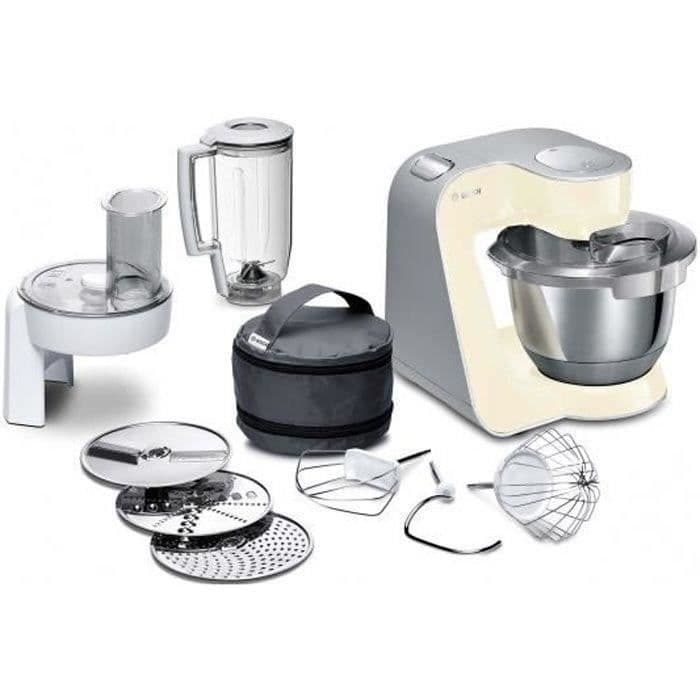 Bosch MUM58920 matberedare 1000 W 3,9 l Beige, Grå, Rostfritt stål