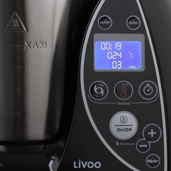 LIVOO DOP142N Uppvärmd matprocessor - Svart och metall