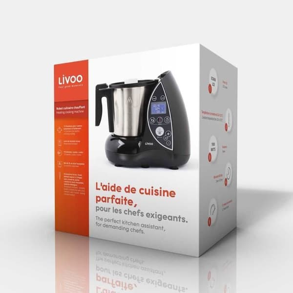LIVOO DOP142N Uppvärmd matprocessor - Svart och metall