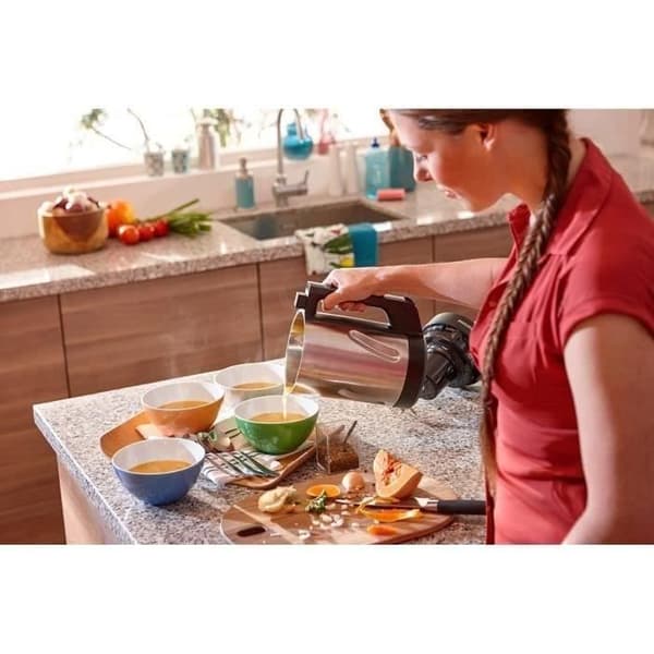 PHILIPS - Uppvärmd mixer - 1000W - 1,2 L skål - Soppmaskin - rostfritt stål/svart - HR2203.80