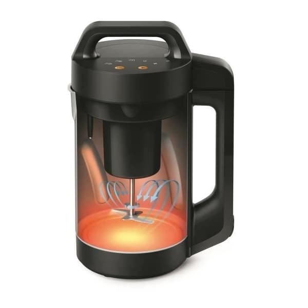 PHILIPS - Uppvärmd mixer - 1000W - 1,2 L skål - Soppmaskin - rostfritt stål/svart - HR2203.80