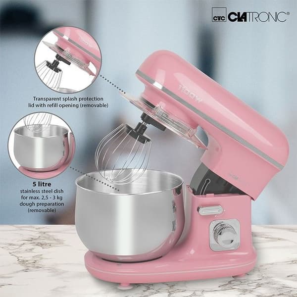 Multifunktionsblandarrobot - CLATRONIC - KM 3711 - 5L - 1100W - Rosa