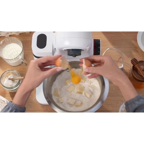 Kompakt multifunktionell robot - BOSCH MUMS2EW20 - Rostfritt stålskål - 3 skivor - mixer 1,25L - Bakset ingår - vit