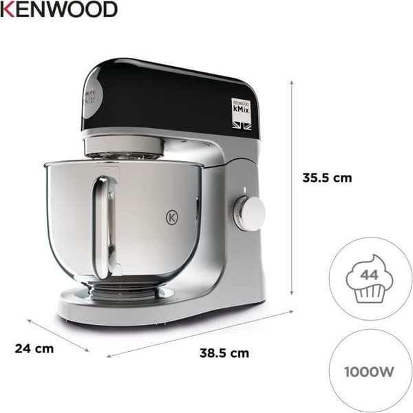 Kenwood KMIX750BK bakverksrobot - 5 liters skål - 6 hastigheter - 3 tillbehör - svart