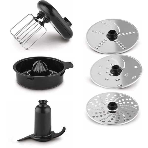 Robot multifunktion Inox KENWOOD MultiPro Compact FDM301SS - Blender, citruspress, 3 skivor, dubbelvisp, degknåda, spatel
