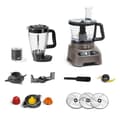 Miniatyrbild 1 av 5: MOULINEX Double Force multifunktionsrobot + 10 tillbehör, 1000 W, 2 L mixer, 31 funktioner, titanblad FP825E10