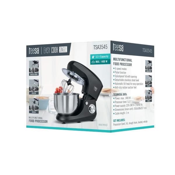 Teesa TSA3545-B EASY COOK ENKEL SVART Mixer Matberedare, Svart