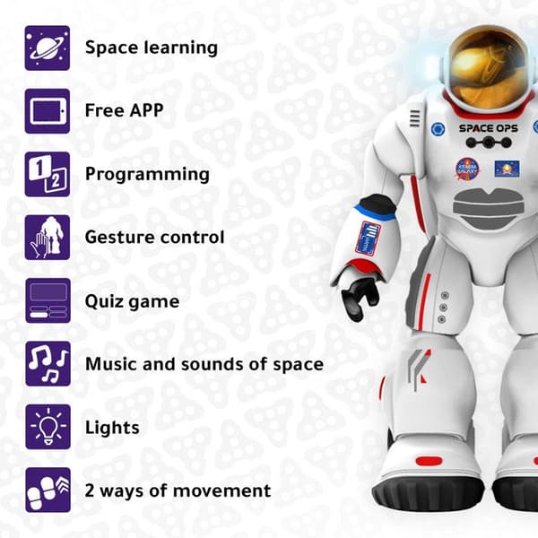 Xtrem Bots - Charlie, programmerbar robot, fjärrstyrd robot, robotleksak för barn 5 år gammal, interaktiv robot för barn, fjärrstyrd robot
