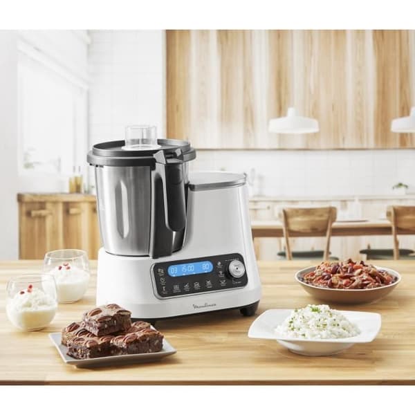 MOULINEX HF452110 Clickchef Multiköksrobot, Användbar kapacitet 2 L, Kompakt, 32 funktioner, Inbyggd våg, Ångkorg