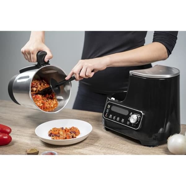 MOULINEX Clickchef Kompakt multifunktionsmatberedare, ångkorg, 5 program, 32 funktioner Integrerad våg Svart HF456810