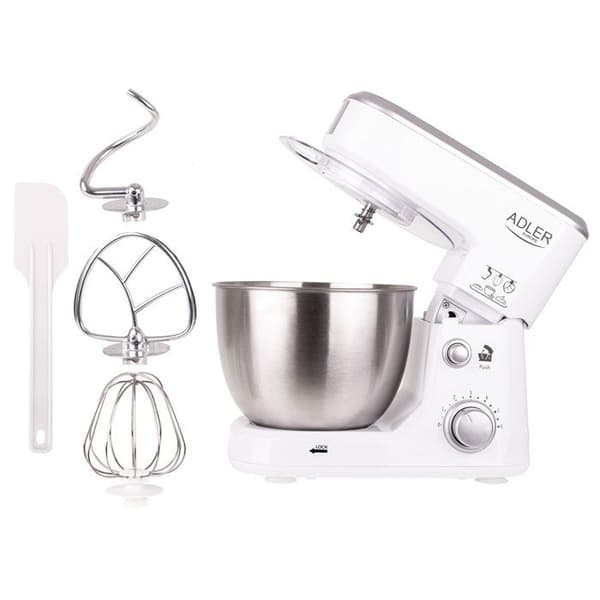 Robot Pâtissier Boulangerie Kök Hushåll Multifunktion Skål 4L Adler AD4216 1000W Vit 34278