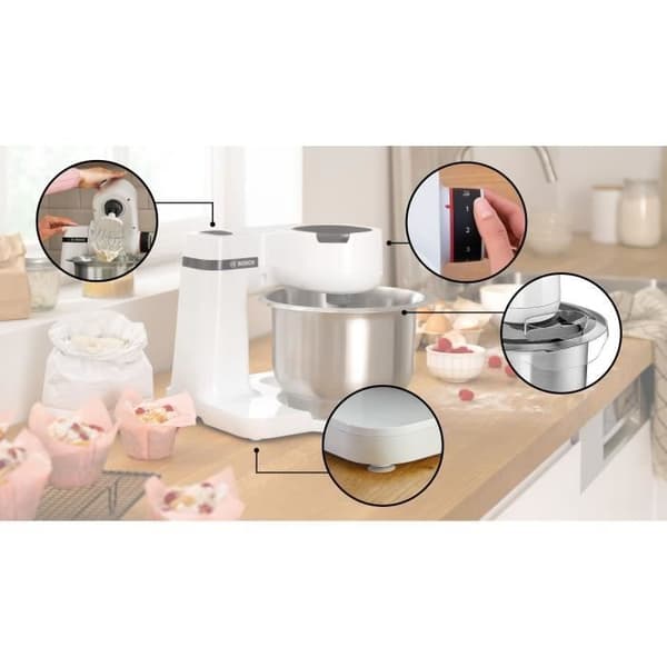 Robotpatisser - BOSCH - MUMS2EW00E Serie 2 - 700 W - 4 hastigheter - Vit