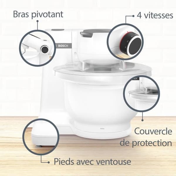 Robotgräddare BOSCH Serie 2 MUMS2AW00 - 700 W - 4 hastigheter - 3,8 L - Vit