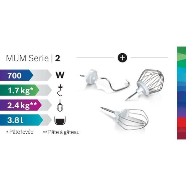 Robotgräddare BOSCH Serie 2 MUMS2AW00 - 700 W - 4 hastigheter - 3,8 L - Vit
