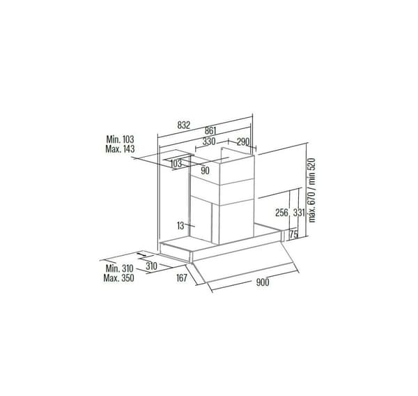 CATA, Emhætte, RENOVA PURE AIR MNV90 GWH