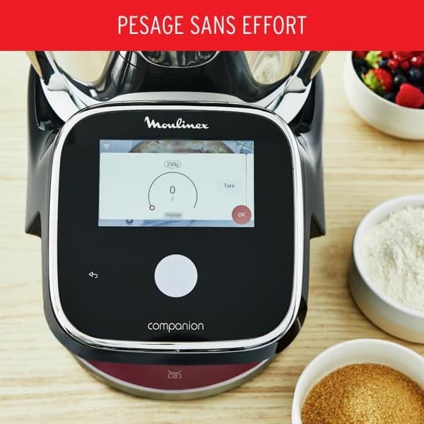 MOULINEX HF93E610 i-Companion Touch Pro Matberedare, Integrerad våg, 17 program, Exklusiv applikation, Obegränsat med recept