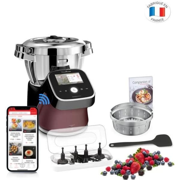 MOULINEX HF93E610 i-Companion Touch Pro Matberedare, Integrerad våg, 17 program, Exklusiv applikation, Obegränsat med recept