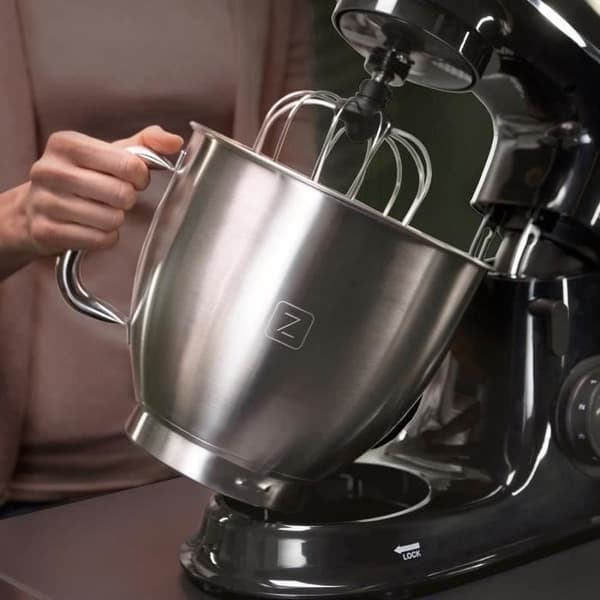 ZEEGMA Planeet Chef konditorirobot - 6,5 L - 2200W - Teflonbelagda tillbehör - 7-stegs hastighetsreglering - Svart