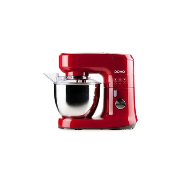 DOMO matberedare - Röd 4,5L - Mixer, grönsaksskärare, visp, krokar och visp