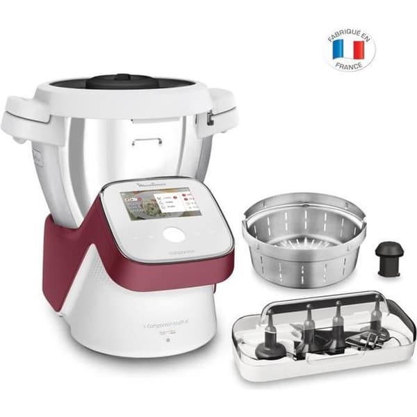 MOULINEX HF934510 Companion Touch XL Multifunktionsspisrobot - Pekskärm - 4,5L - 10 personer - 14 automatiska program Röd, Vit