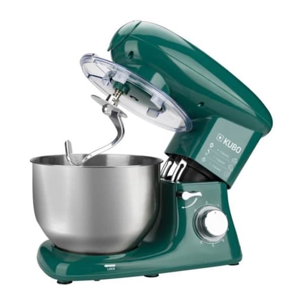 KUBO 1400W - 6L, 7 tillbehör, 6L skål i rostfritt stål, Köttkvarn, Mixer med 1,5L glasburk - KBKM4570