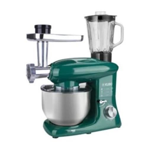 KUBO 1400W - 6L, 7 tillbehör, 6L skål i rostfritt stål, Köttkvarn, Mixer med 1,5L glasburk - KBKM4570