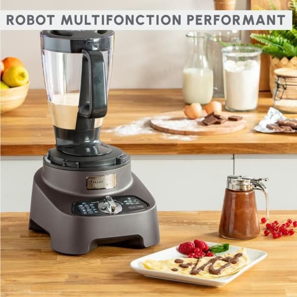 MOULINEX Double Force multifunktionsrobot + 10 tillbehör, 1000 W, 2 L mixer, 31 funktioner, titanblad FP825E10