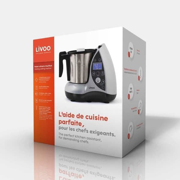 Uppvärmd matberedare - LIVOO - DOP142G - 3L skål i rostfritt stål - 12 funktioner - 12 effektnivåer