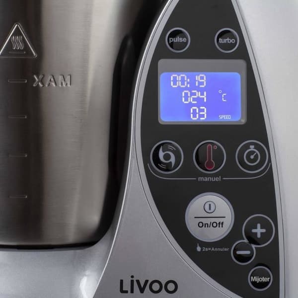 Uppvärmd matberedare - LIVOO - DOP142G - 3L skål i rostfritt stål - 12 funktioner - 12 effektnivåer